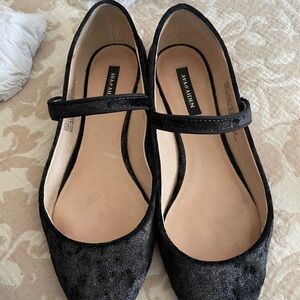 Ava and Aiden Black Sparkly Mary Jane Flats